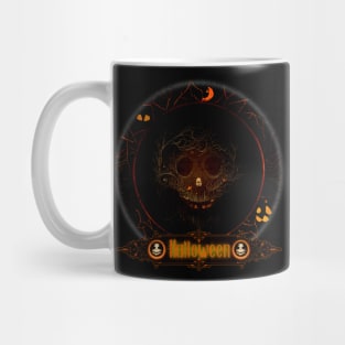 Happy Halloween Skull Badge Mug